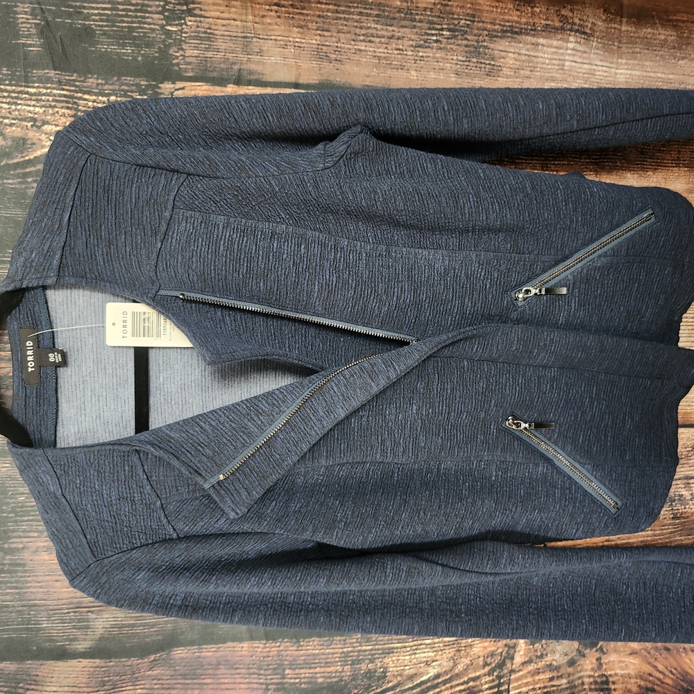 Torrid Blue Moto Style Jacket